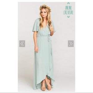 Sophia Wrap Dress, Silver Sage Crisp